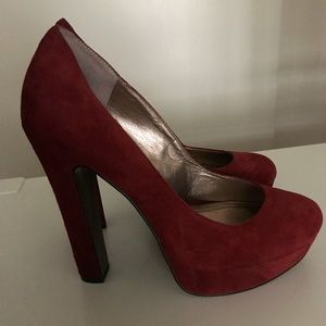 BCBG red suede heels, Size 6, Color: Red